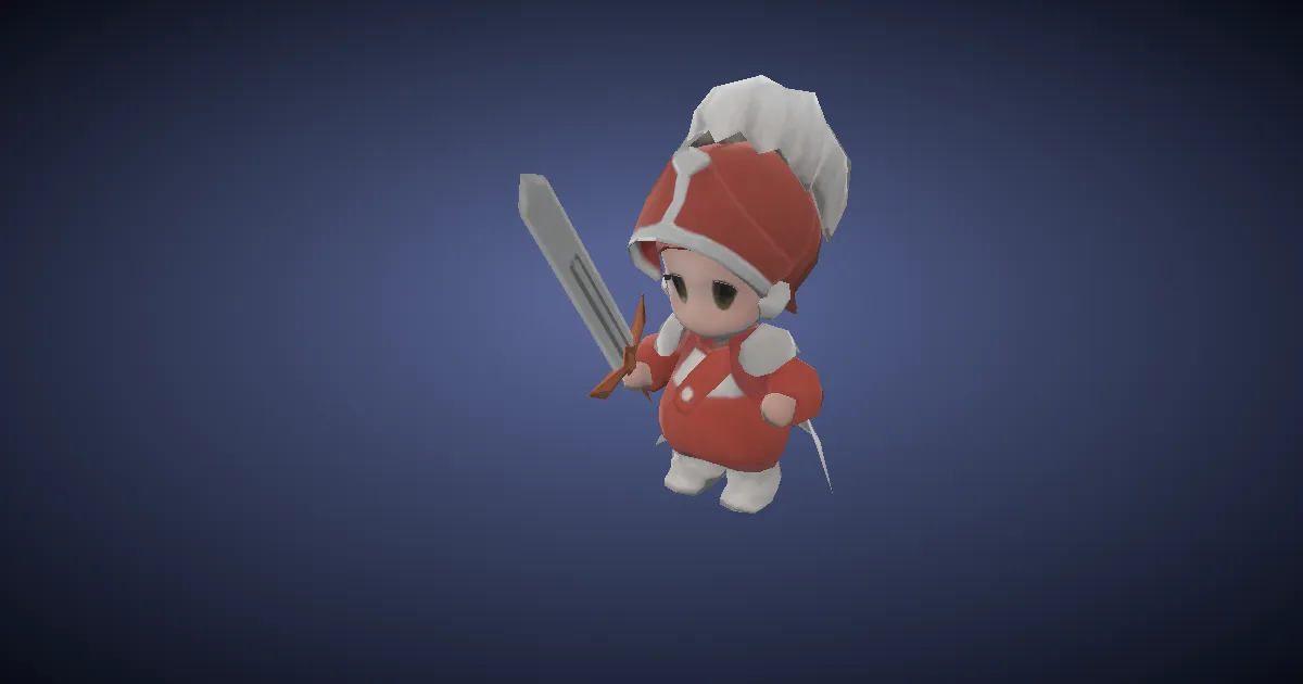 Wind-up onion knight in 3D