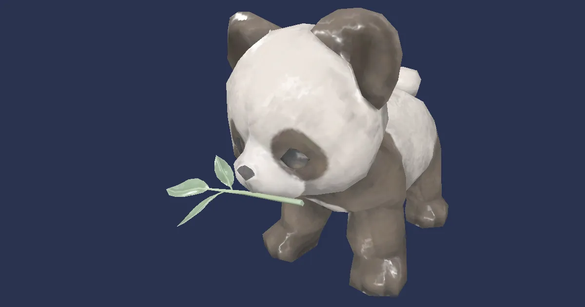 Panda-Stofftier in 3D