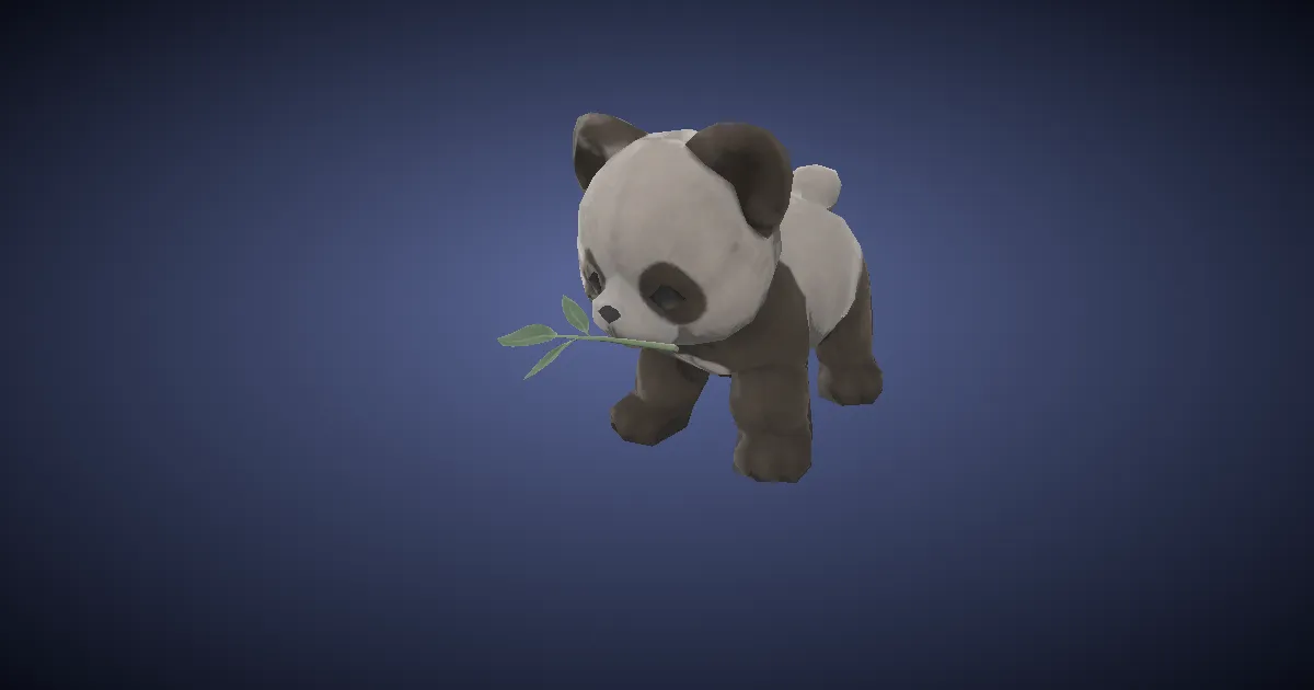 Panda cub in 3D