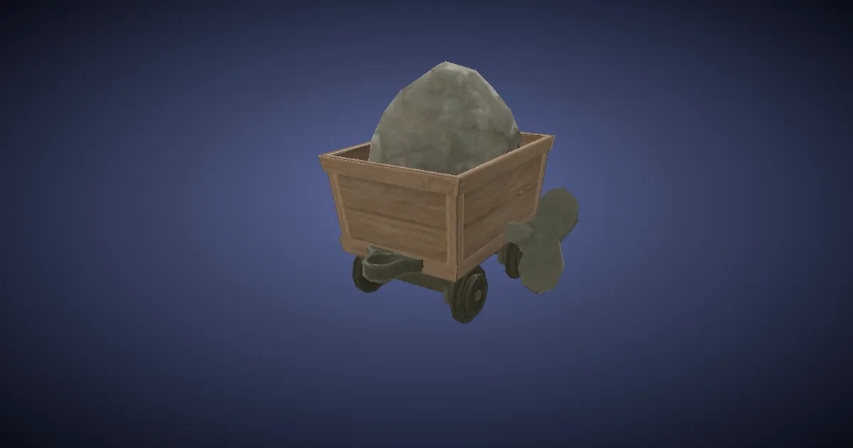 Miniature minecart in 3D