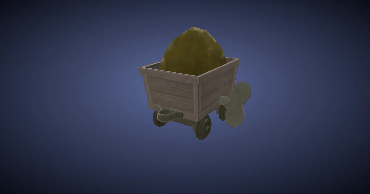 Chariot de mine mécanique en 3D