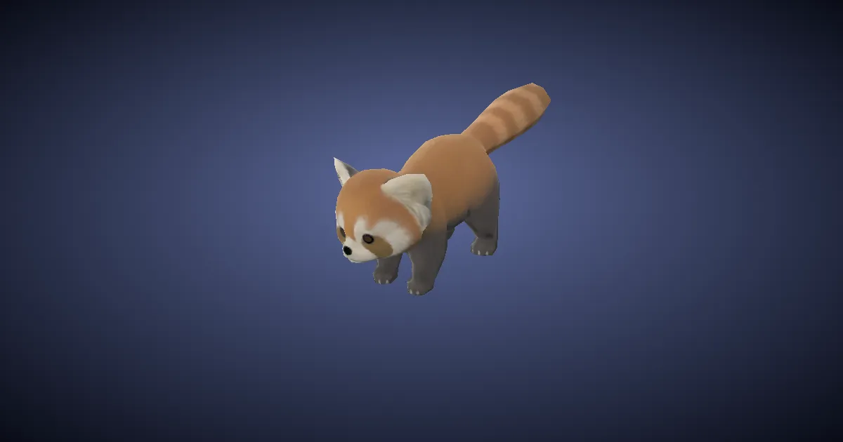 Lesser panda in 3D