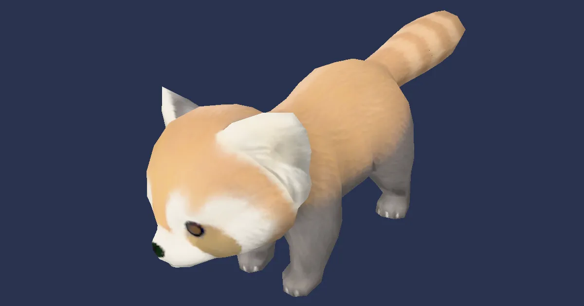 Rotpanda-Stofftier in 3D
