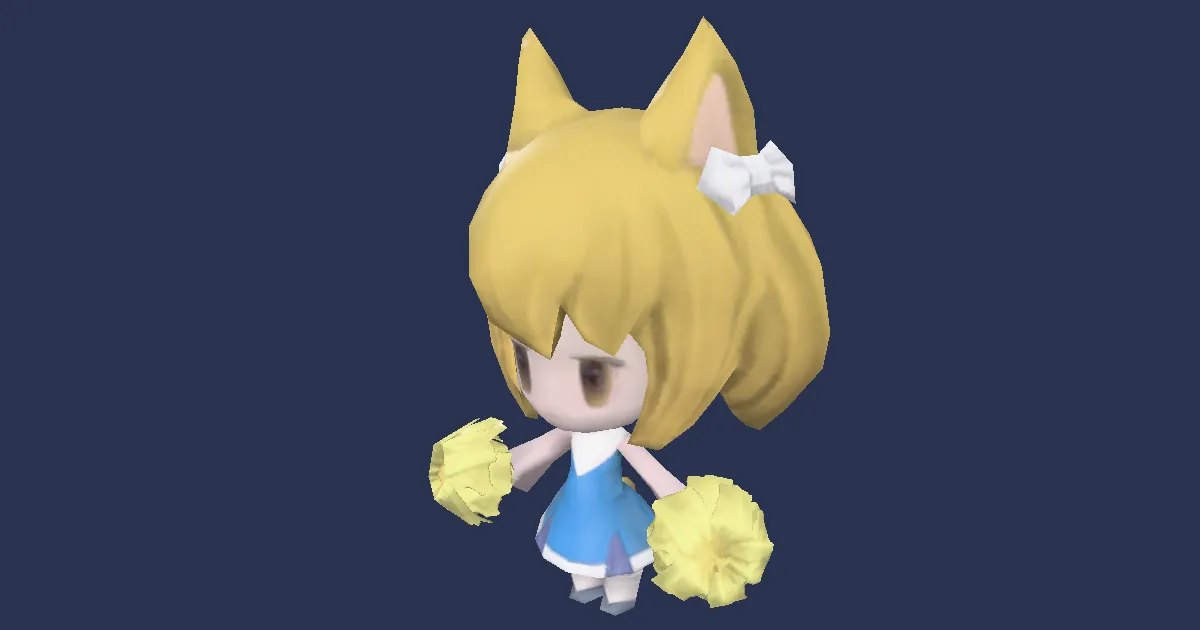 Marionnette majorette en 3D