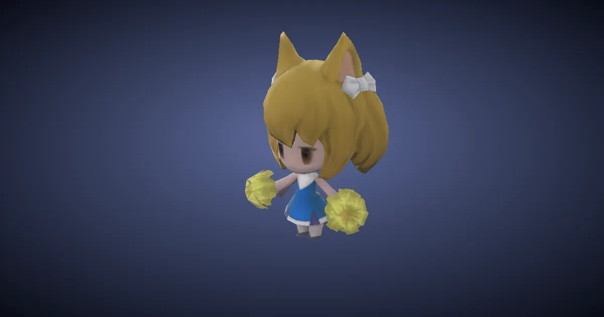 Marionnette majorette en 3D