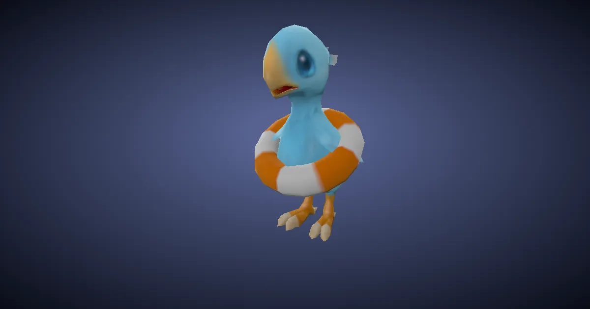 Castaway chocobo chick in 3D