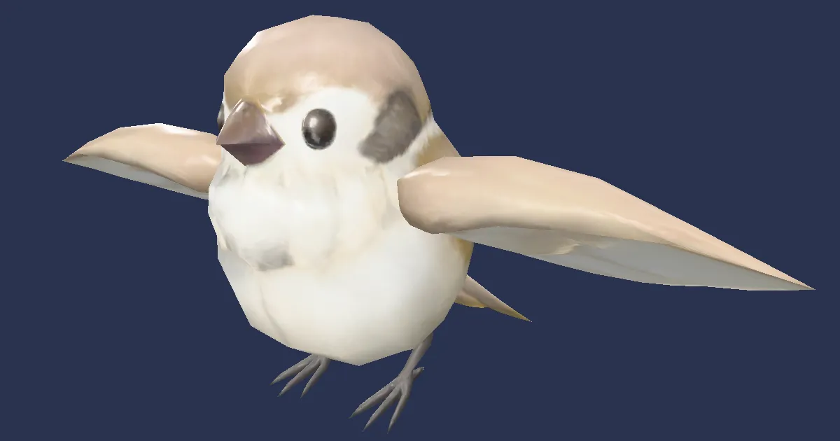 Road sparrow in 3D