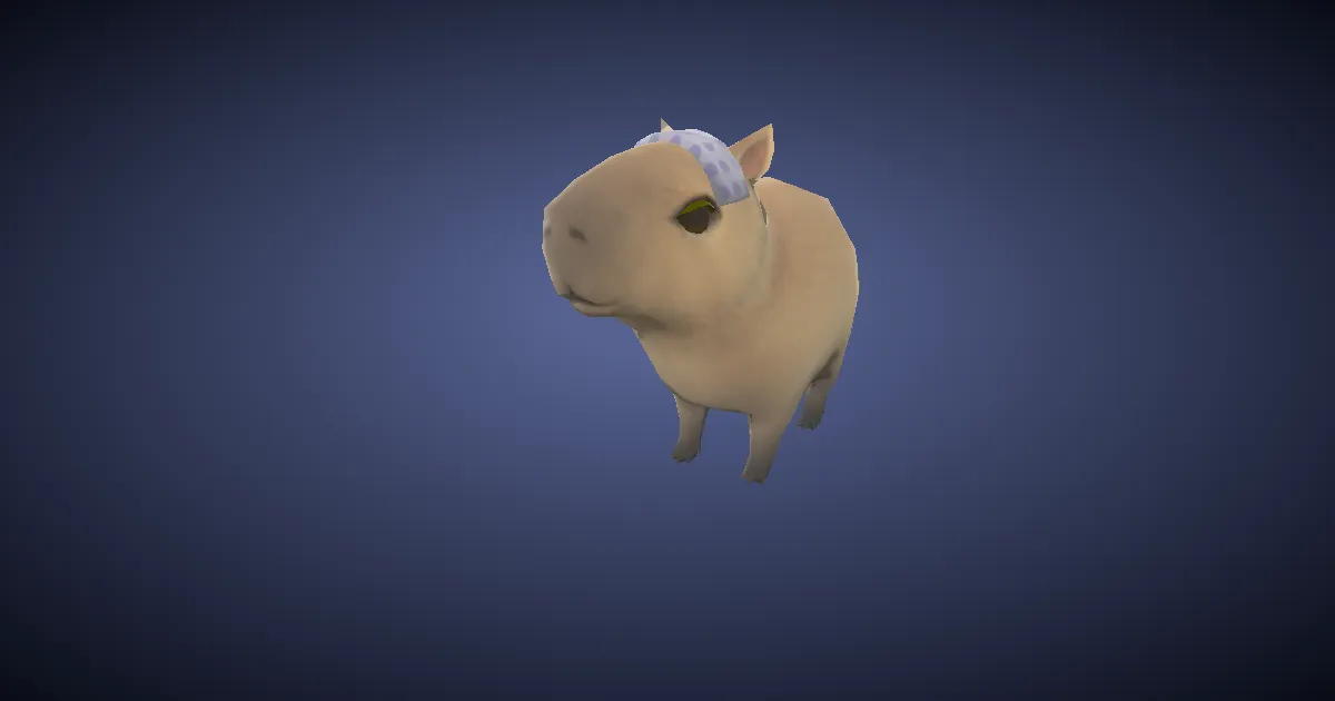 Capybara pup in 3D