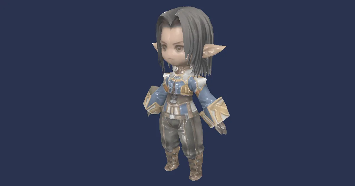 Wind-up Elvaan in 3D