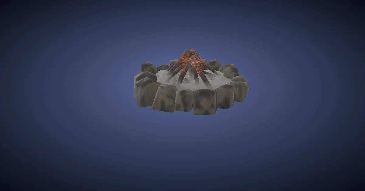 Wanderer's campfire in 3D