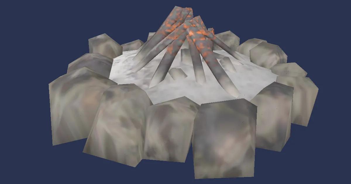 Wanderer's campfire in 3D