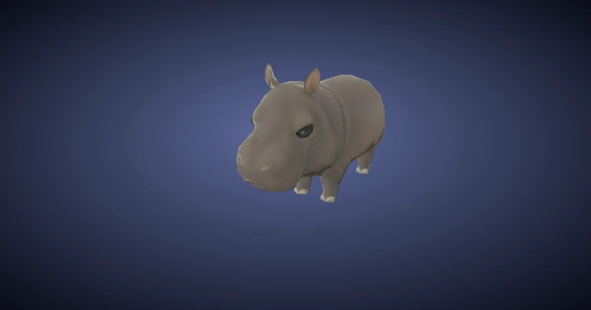 Hippo calf in 3D