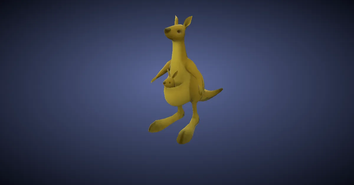 Wind-up kangaroo in 3D