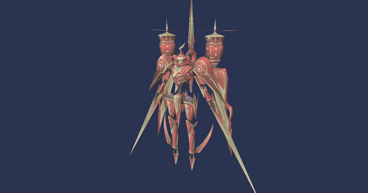 Clockwork crimson chaser in 3D