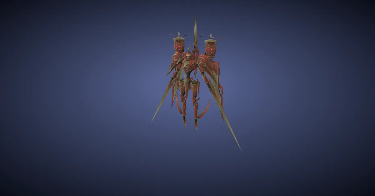 Clockwork crimson chaser in 3D