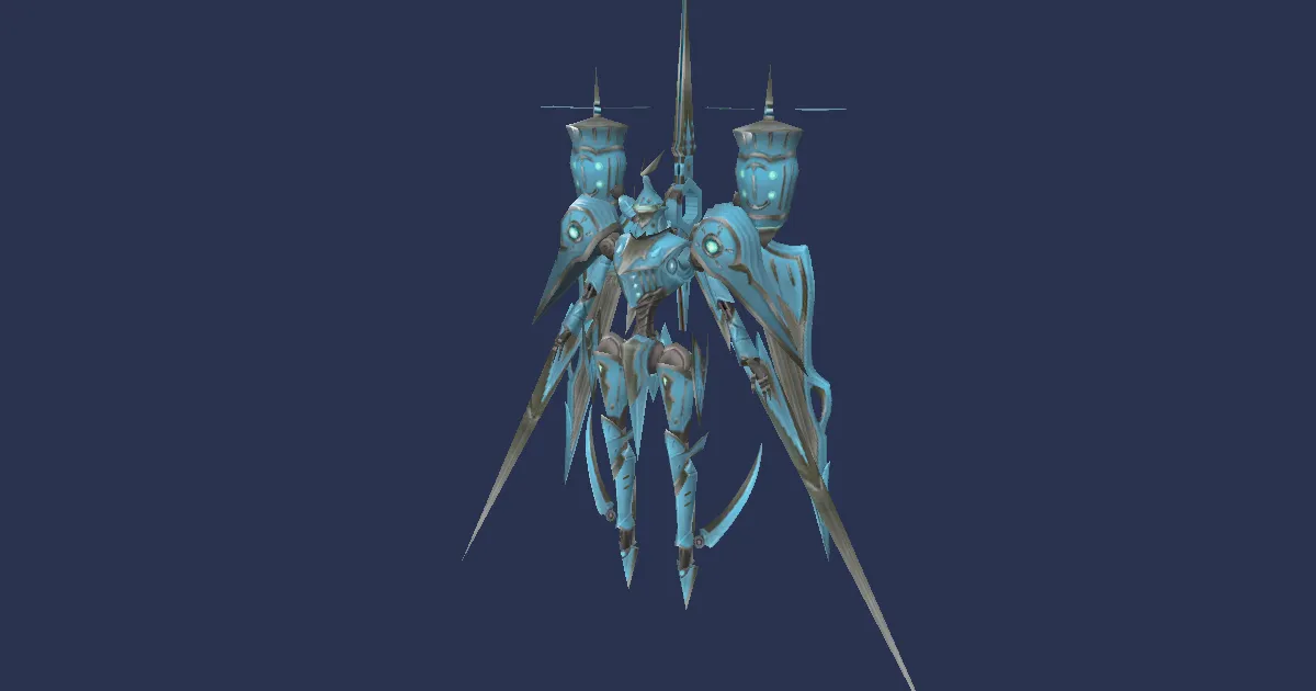 Clockwork cerulean chaser in 3D