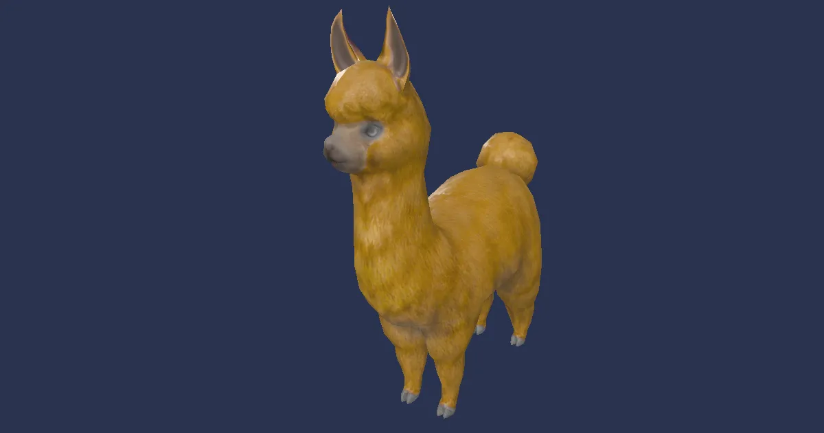 Orchester-Alpaka-Cria in 3D