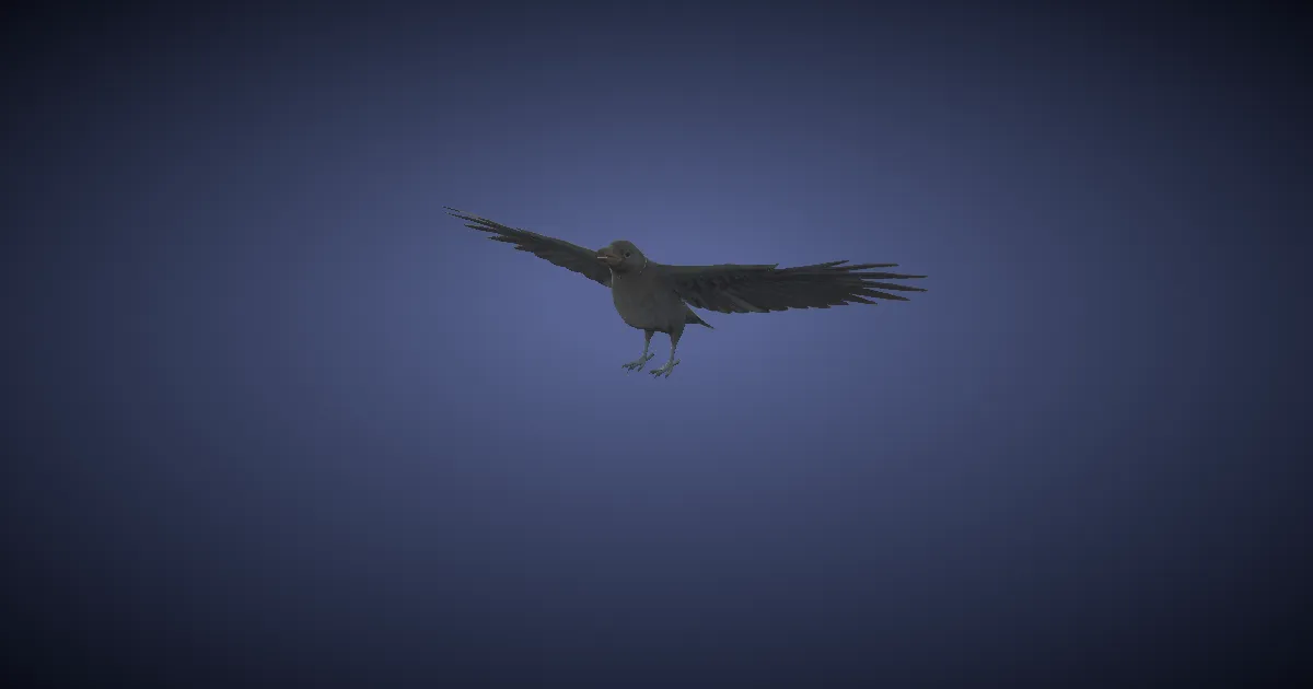 Micro crow in 3D