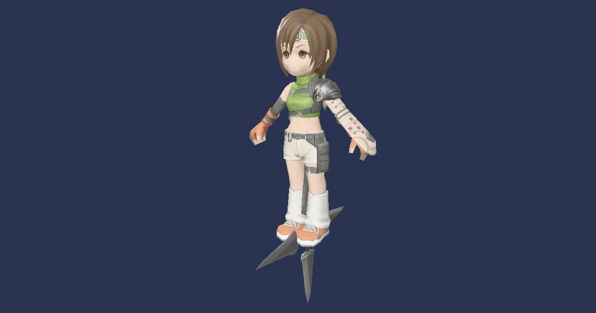 Aufzieh-Yuffie in 3D