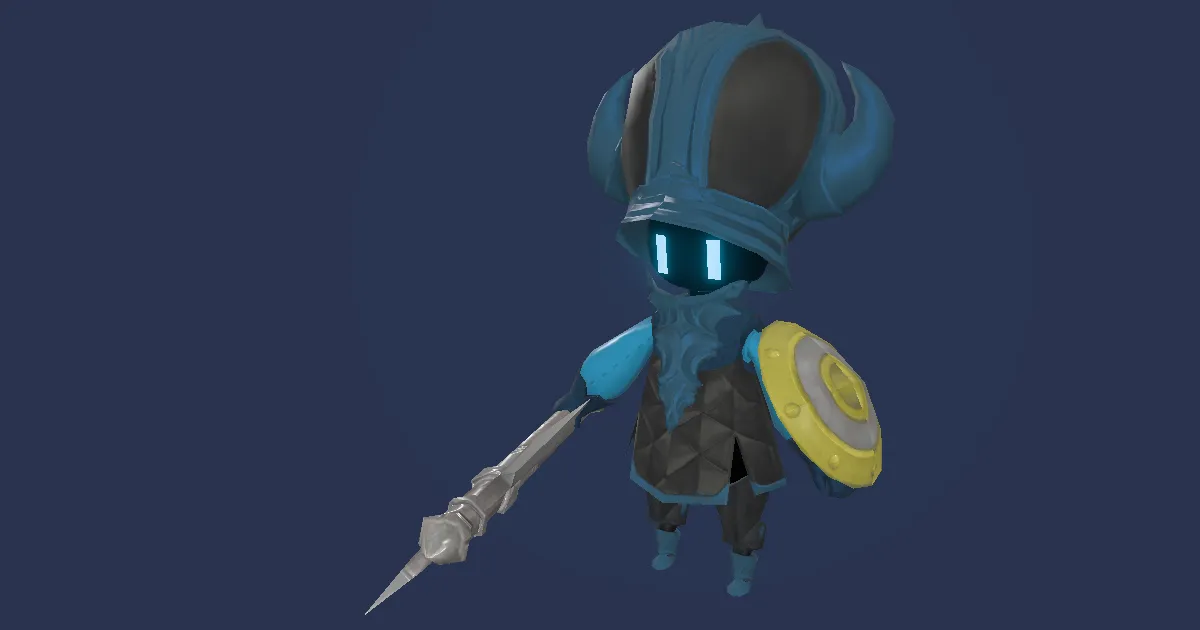 Little blue viking in 3D