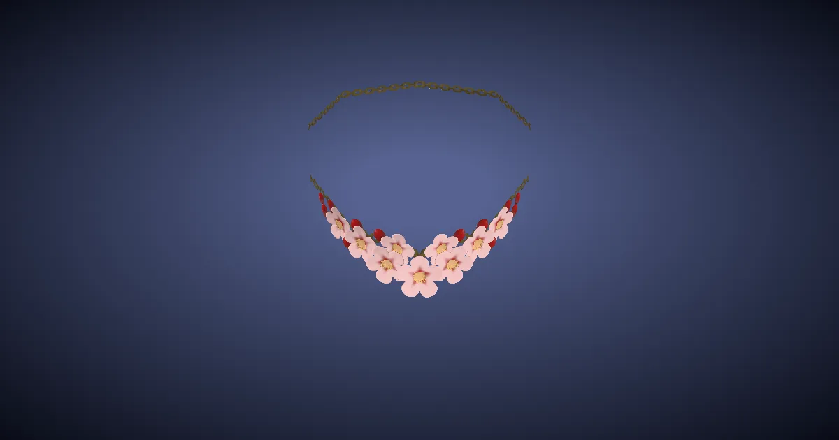 Peach Blossom Choker - 3D render
