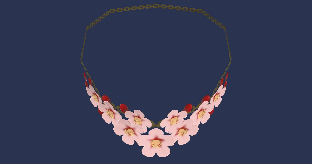 Peach Blossom Choker - 3D render