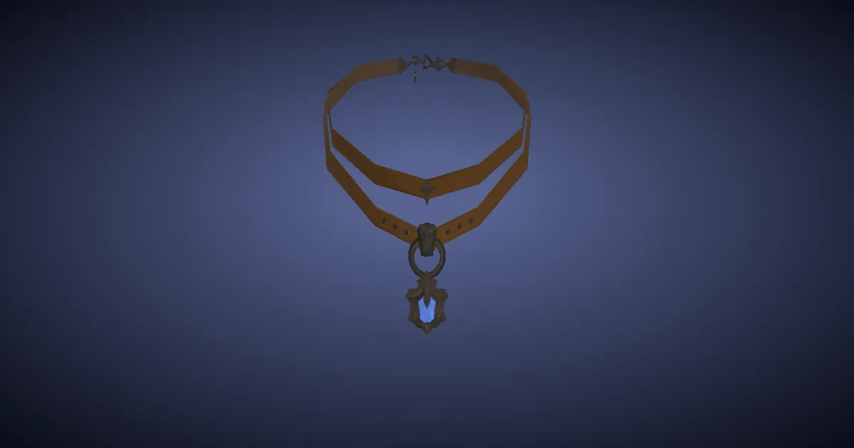 Rendu 3D de Collier d'attaquant en cuir d'atrociraptor