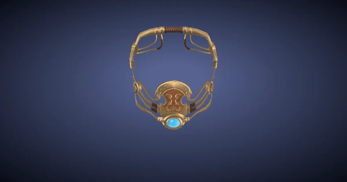 Bygone Brass Choker of Healing - 3D render