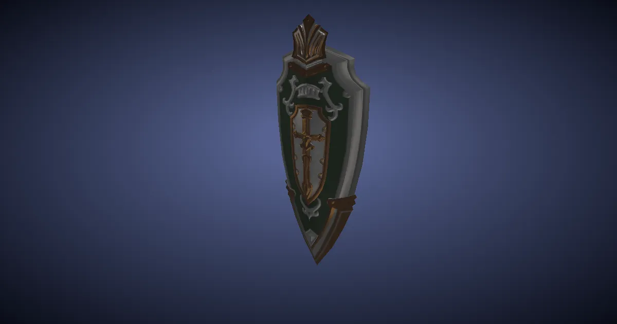 3D-Ansicht von Titan-Drachenschild