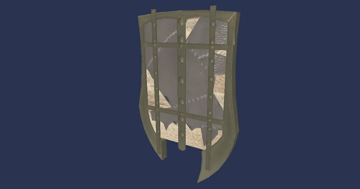 3D-Ansicht von Eschen-Plankenschild