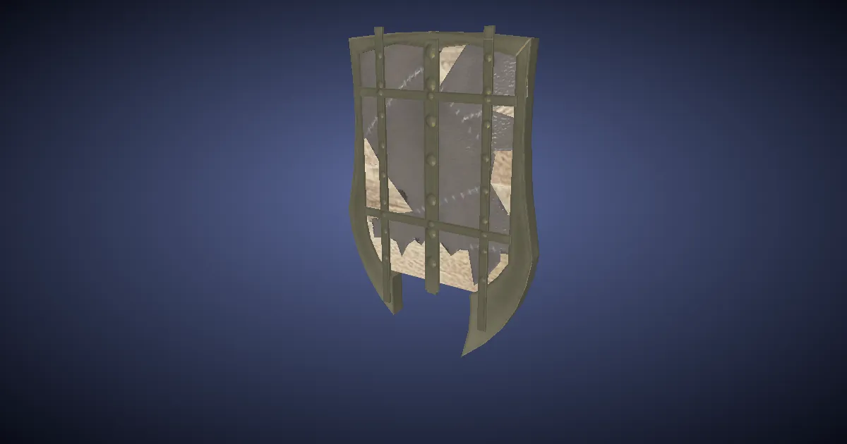 3D-Ansicht von Eschen-Plankenschild