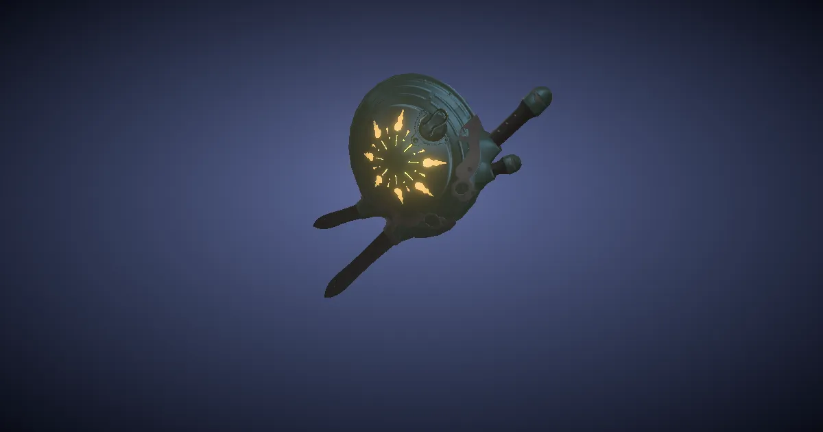 Mythrite Bladed Lantern Shield - 3D render