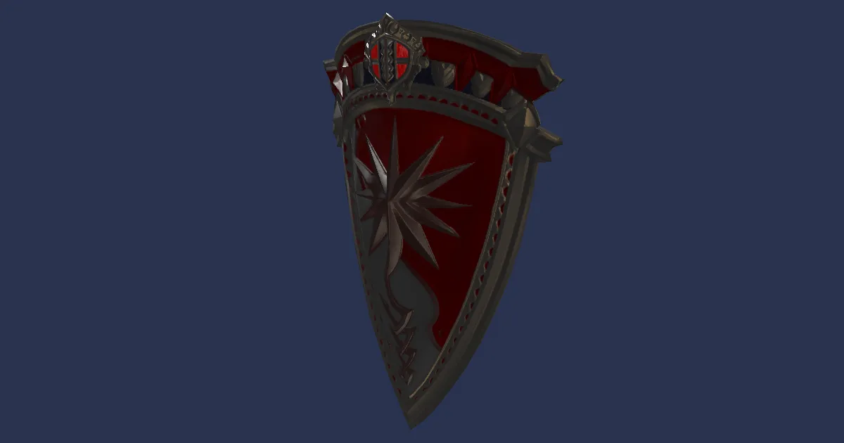 Rendu 3D de Écu mandorle en or incarnat
