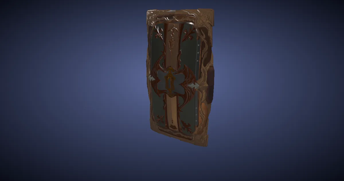 3D-Ansicht von Titanbronze-Turmschild