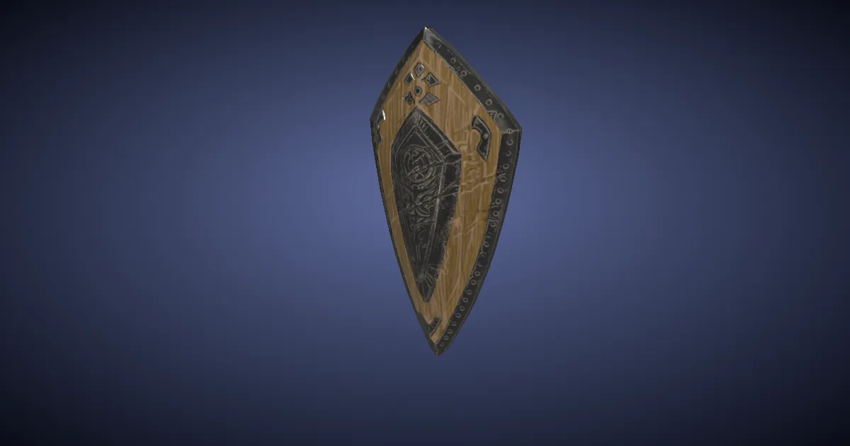 Augmented Cryptlurker's Kite Shield - 3D render