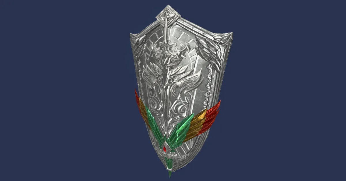 3D-Ansicht von Quetzalli-Drachenschild