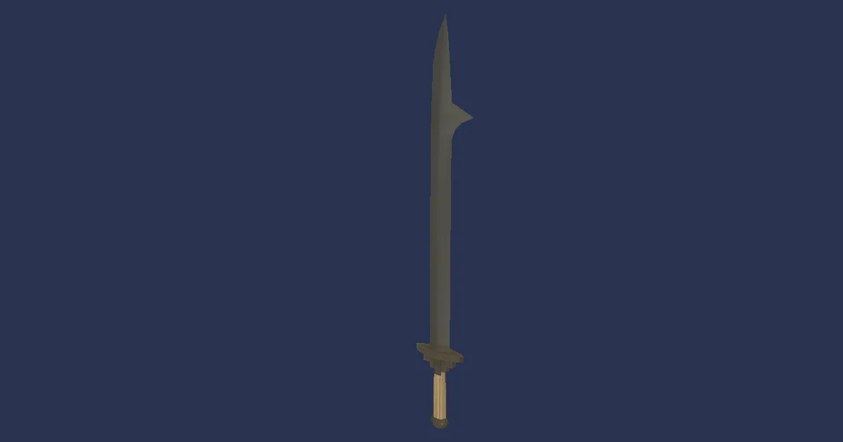 3D-Ansicht von Stahl-Falchion