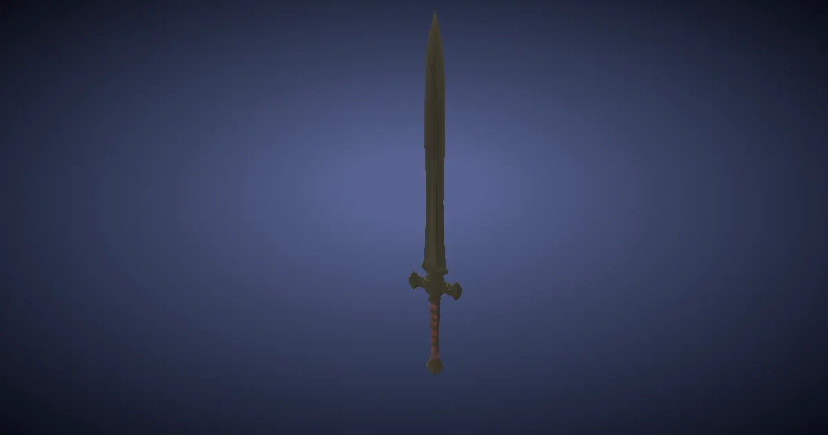 Brass Bastard Sword - 3D render