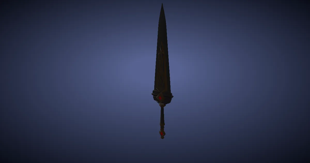 3D-Ansicht von Dunkelgold-Breitklinge