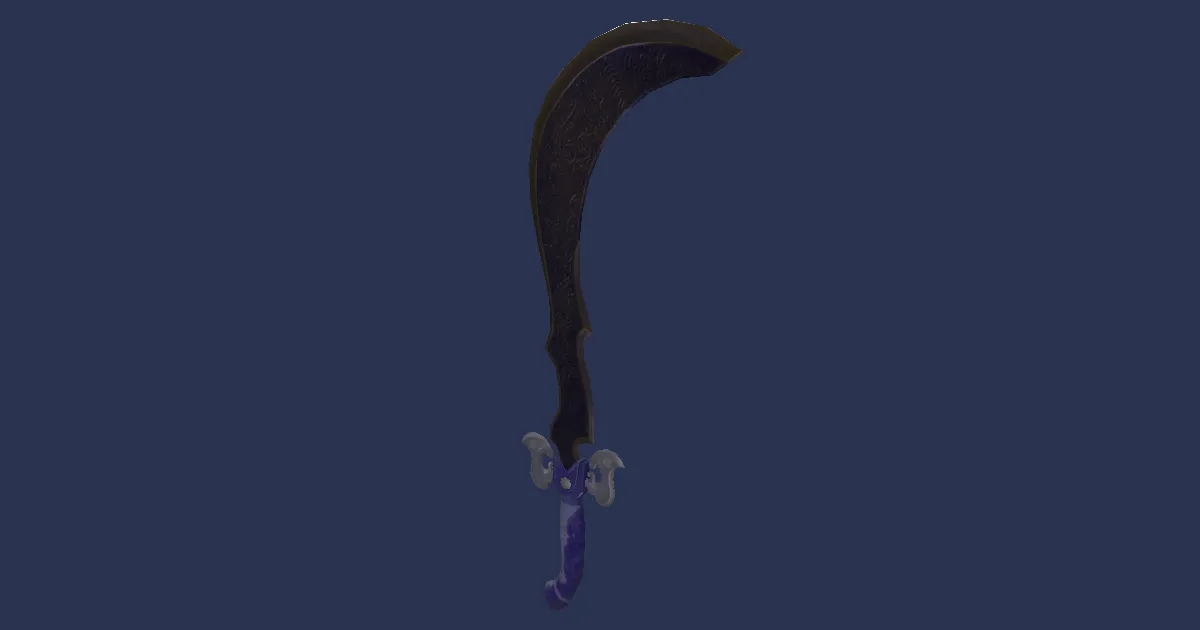 Cobalt Tungsten Scimitar - 3D render