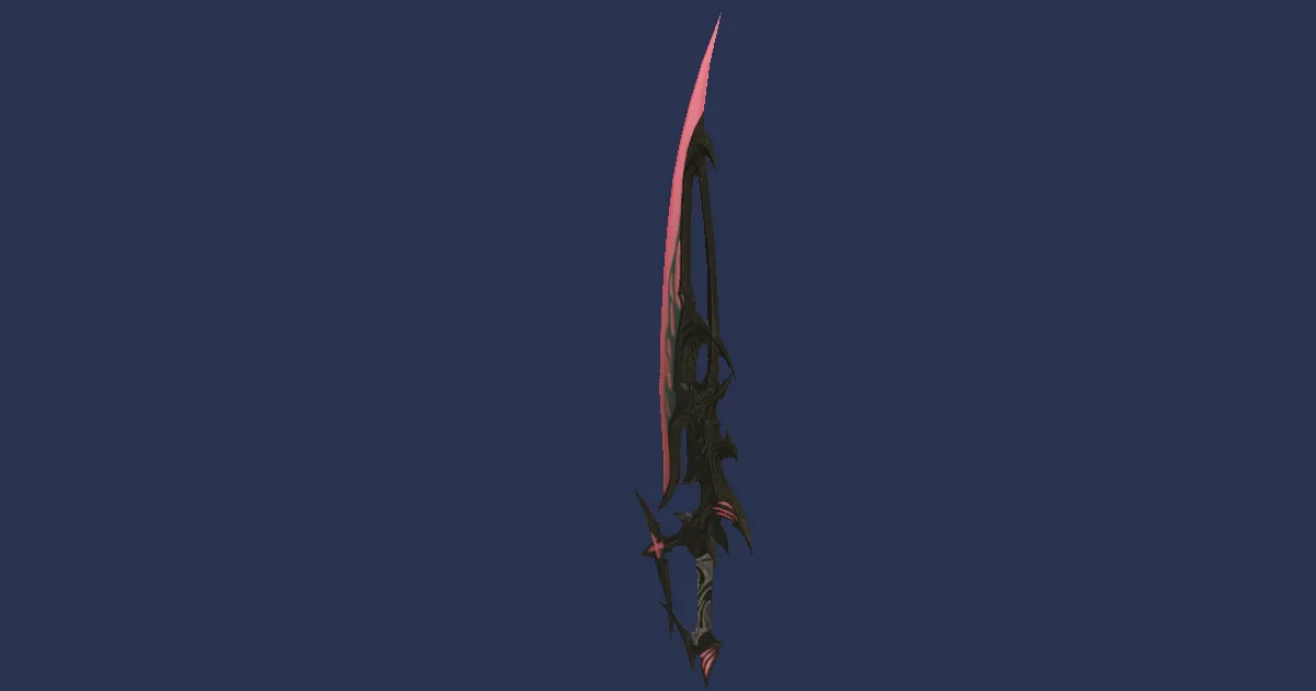 Titanium Gold Falchion - 3D render