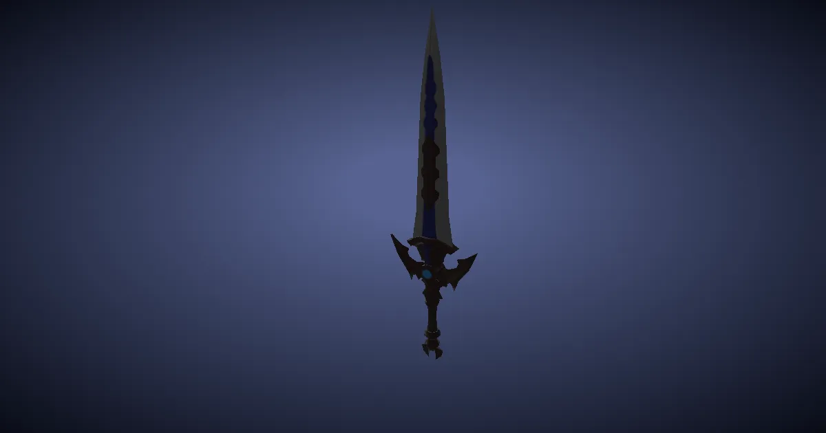 Rendu 3D de Épée longue en titane