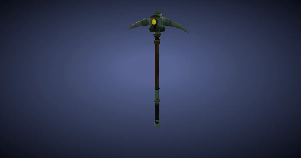 Rendu 3D de Piolet nain en mithril noble