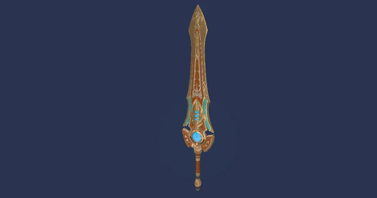 Bygone Brass Sword - 3D render