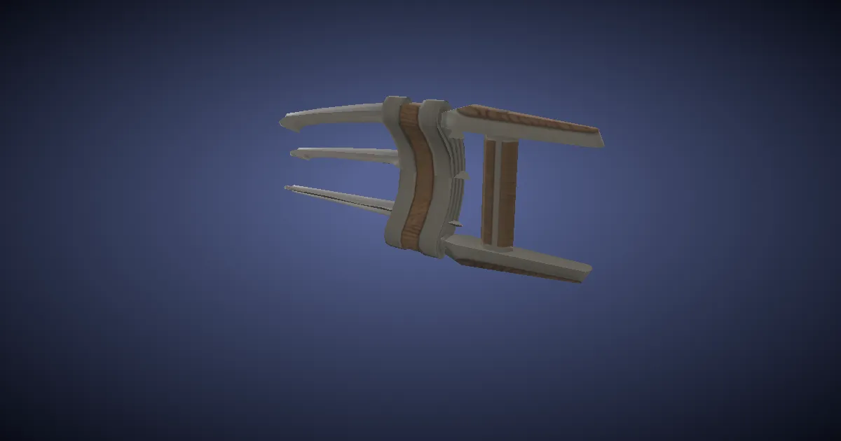 3D-Ansicht von Stahlkrallen