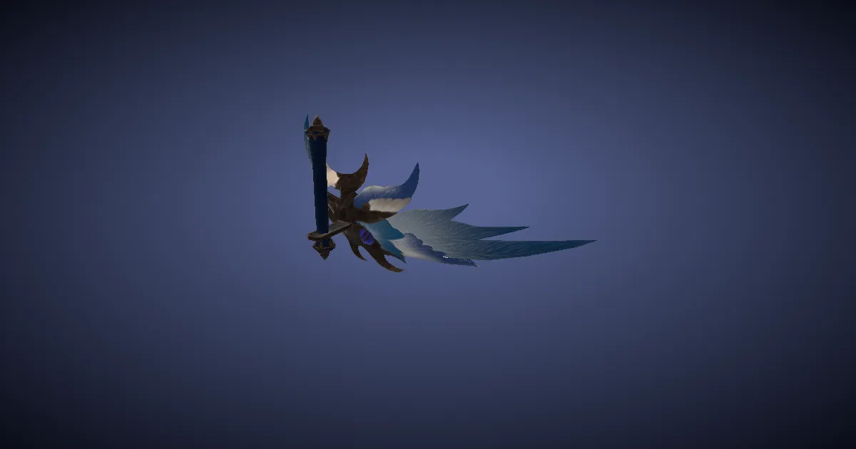 3D-Ansicht von Blaufeder-Tonfa
