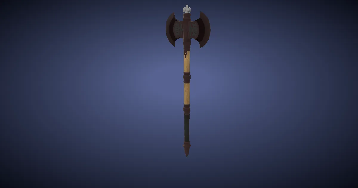 Spiked Bronze Labrys - 3D render