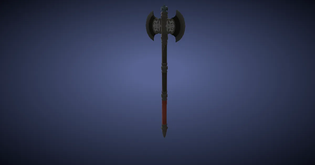 3D-Ansicht von Stachelbewehrte Mithril-Labrys