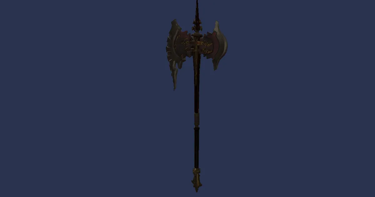 Doman Steel Battleaxe - 3D render