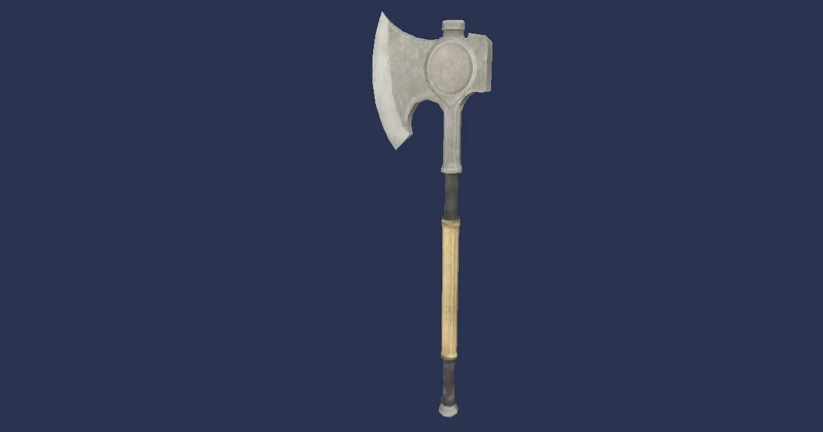 Weathered War Axe - 3D render